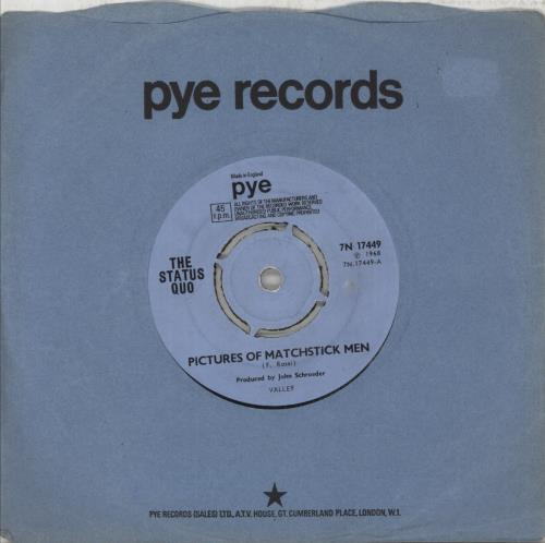 Status Quo Pictures Of Matchstick Men - 4 Prong - VG 7" vinyl single (7 inch record / 45) UK QUO07PI871973