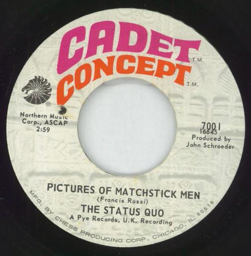 Status Quo Pictures of Matchstick Men 7" vinyl single (7 inch record / 45) US QUO07PI420451