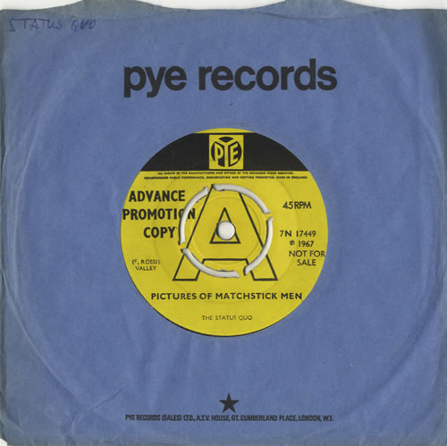 Status Quo Pictures Of Matchstick Men 7" vinyl single (7 inch record / 45) UK QUO07PI515562
