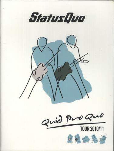 Status Quo Quid Pro Quo - 2010/11 Tour - Album Artwork Cover tour programme UK QUOTRQU881336