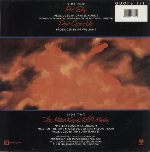 Status Quo Red Sky - Poster Sleeve 12" vinyl single (12 inch record / Maxi-single) UK QUO12RE46520