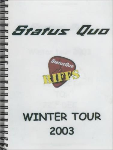 Status Quo Riffs Winter Tour Itinerary UK QUOITRI398959