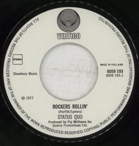 Status Quo Rockers Rollin' - EX 7" vinyl single (7 inch record / 45) Dutch QUO07RO882287