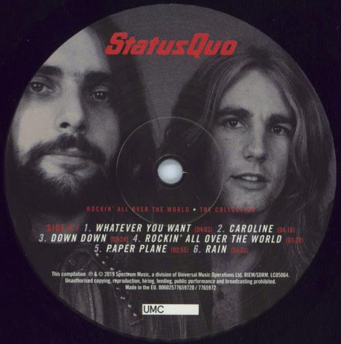 Status Quo Rockin' All Over The World vinyl LP album (LP record) UK QUOLPRO800348