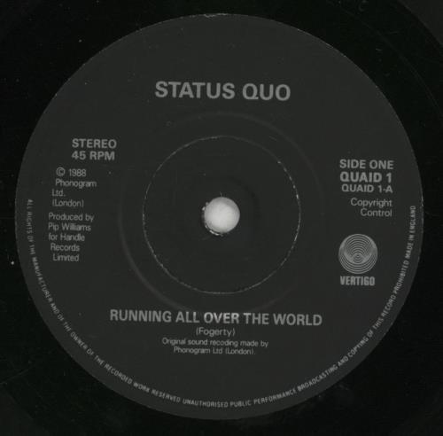 Status Quo Running All Over The World + Merch Insert 7" vinyl single (7 inch record / 45) UK QUO07RU877441