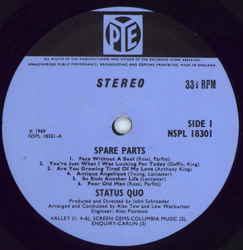 Status Quo Spare Parts - 1st vinyl LP album (LP record) UK QUOLPSP778930