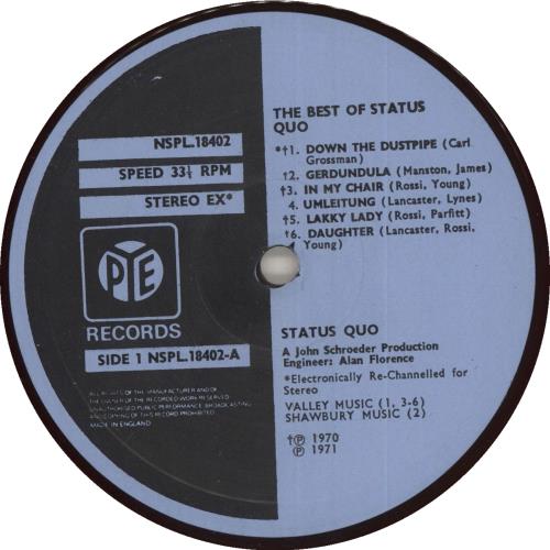 Status Quo The Best Of - Slate Blue Vinyl vinyl LP album (LP record) UK QUOLPTH740121