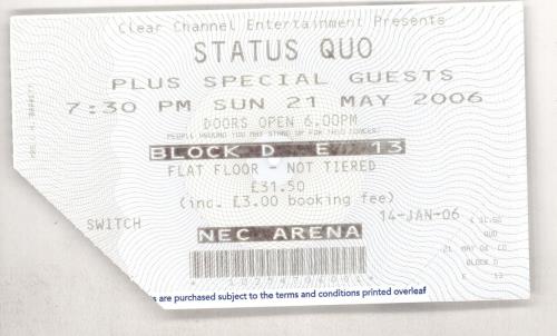 Status Quo The Party Ain't Over Yet... + Stub & T-Shirt tour programme UK QUOTRTH732071