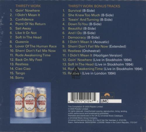 Status Quo Thirsty Work - Sealed 2 CD album set (Double CD) UK QUO2CTH872595