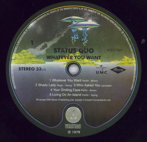 Status Quo Whatever You Want - 180gm vinyl LP album (LP record) UK QUOLPWH831794