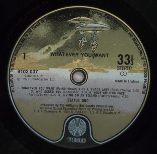 Status Quo Whatever You Want - EX vinyl LP album (LP record) UK QUOLPWH719052