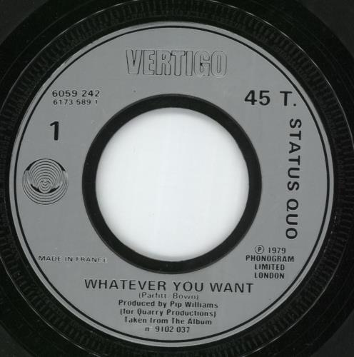 Status Quo Whatever You Want 7" vinyl single (7 inch record / 45) French QUO07WH571279