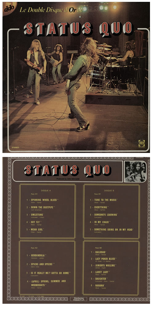 Status Quo Le Double Disque D'or PRT Logo French 2LP vinyl record
