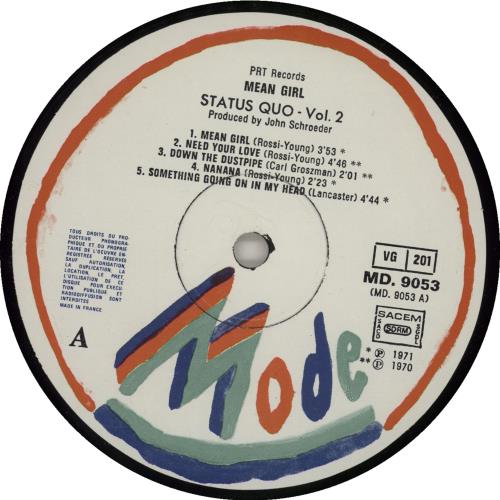 Status Quo Mean Girl French vinyl LP album (LP record) (205452)