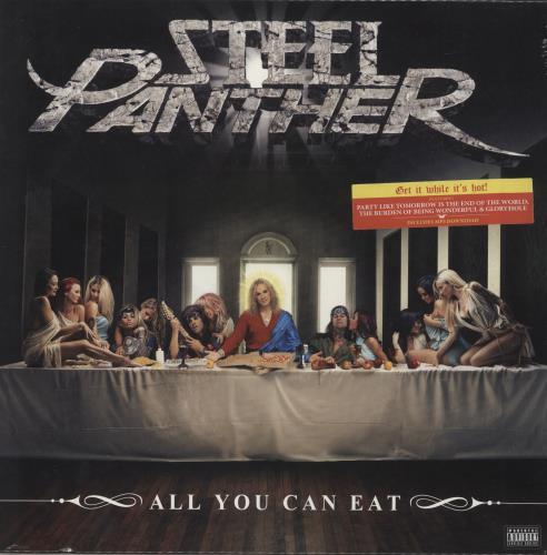 Steel Panther All You Can Eat - Yellow/Orange Vinyl - Sealed vinyl LP album (LP record) US X61LPAL872015