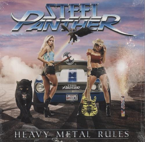 Steel Panther Heavy Metal Rules - Blue Splatter Vinyl - Sealed vinyl LP album (LP record) US X61LPHE872009