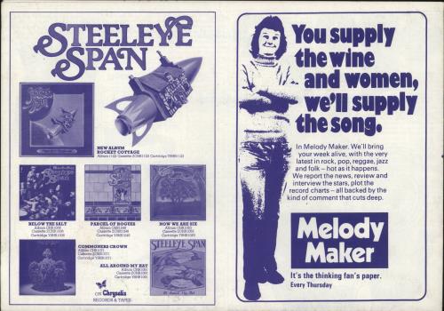 Steeleye Span Rocket Cottage tour programme UK SSPTRRO640377