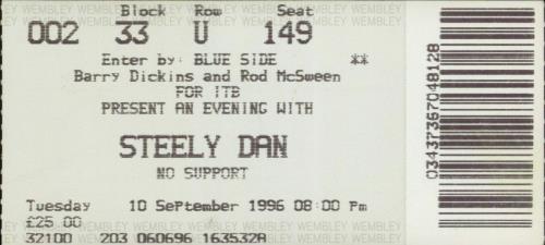 Steely Dan Art Crimes '96 + Ticket Stub tour programme UK S-DTRAR771085