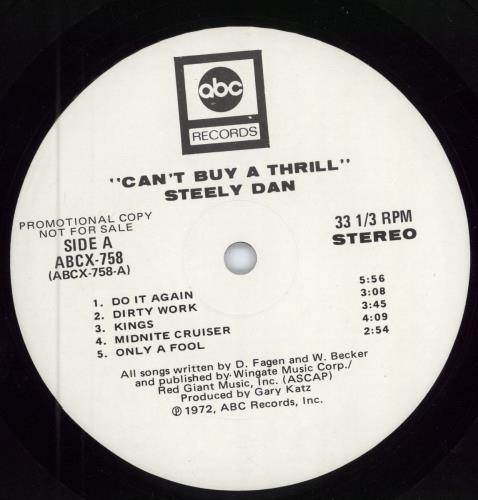 Steely Dan Can't Buy A Thrill vinyl LP album (LP record) US S-DLPCA780008