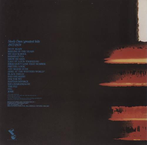 Steely Dan Greatest Hits - EX 2-LP vinyl record set (Double LP Album) Canadian S-D2LGR615026