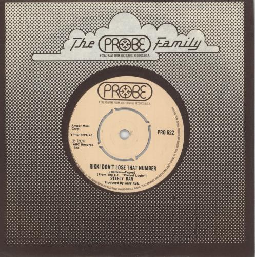 Steely Dan Rikki Don't Lose That Number 7" vinyl single (7 inch record / 45) UK S-D07RI511739