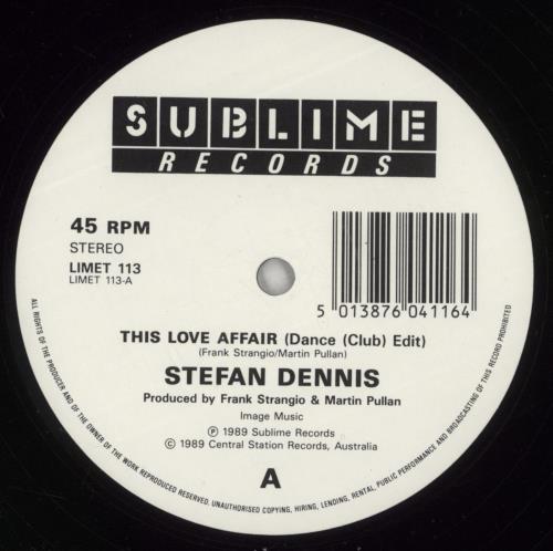 Stefan Dennis This Love Affair 12" vinyl single (12 inch record / Maxi-single) UK STF12TH196068