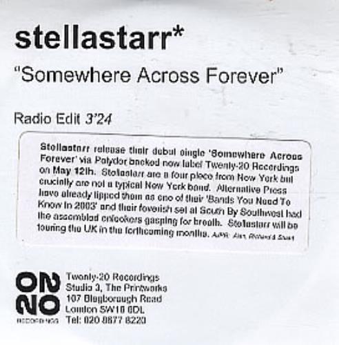 Stellastarr Somewhere Across Forever CD-R acetate UK S\RCRSO290931