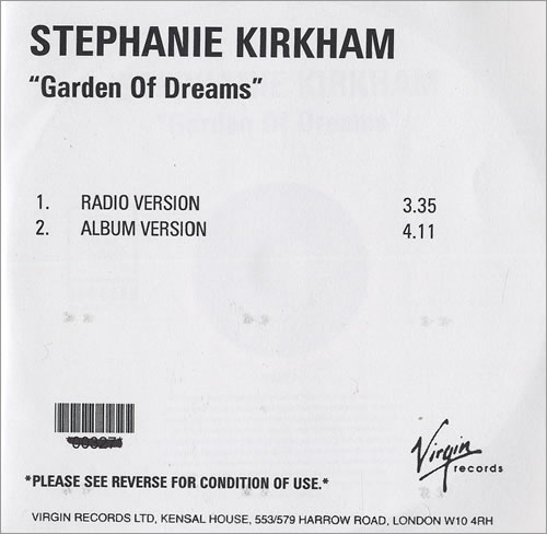 Stephanie Kirkham Garden Of Dreams CD-R acetate UK SK-CRGA473316