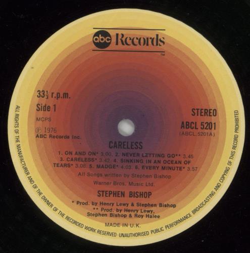 Stephen Bishop Careless vinyl LP album (LP record) UK SBILPCA304187