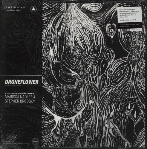 Stephen Brodsky Droneflower - Clear and Black Marble Vinyl vinyl LP album (LP record) US YTVLPDR758889