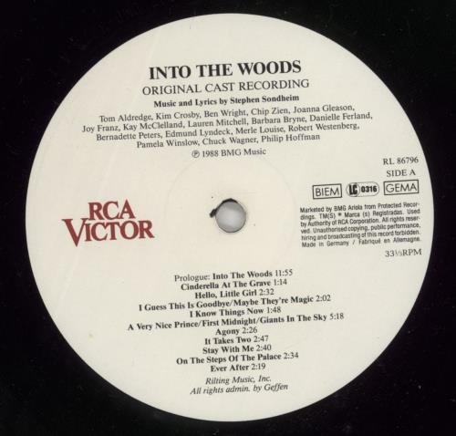 Stephen Sondheim Into The Woods + Programme vinyl LP album (LP record) German 9VELPIN880163