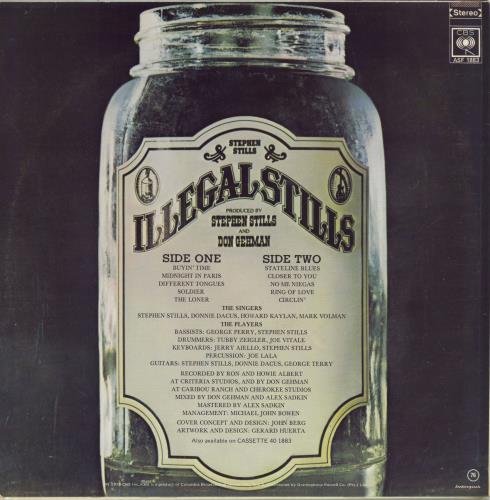 Stephen Stills Illegal Stills vinyl LP album (LP record) South African SPSLPIL789064