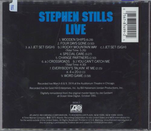 Stephen Stills Live: Remastered - Sealed CD album (CDLP) US SPSCDLI805109