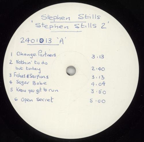 Stephen Stills Stephen Stills 2 - Test Pressing vinyl LP album (LP record) UK SPSLPST880047