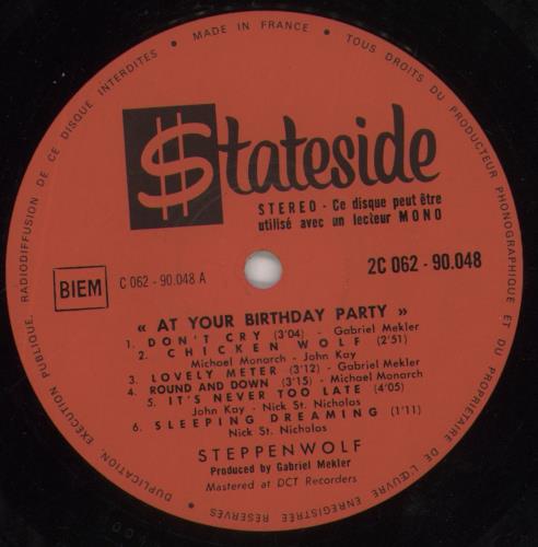 Steppenwolf At Your Birthday Party vinyl LP album (LP record) French SPPLPAT373628