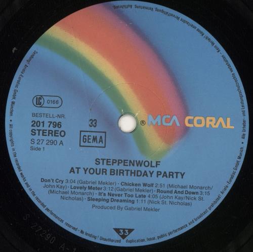 Steppenwolf At Your Birthday Party vinyl LP album (LP record) German SPPLPAT724843