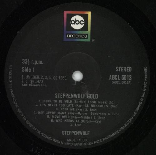 Steppenwolf Gold vinyl LP album (LP record) UK SPPLPGO706497