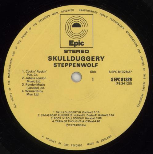 Steppenwolf Skullduggery vinyl LP album (LP record) UK SPPLPSK453844