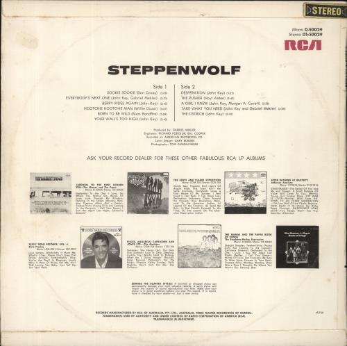 Steppenwolf Steppenwolf vinyl LP album (LP record) Australian SPPLPST835367