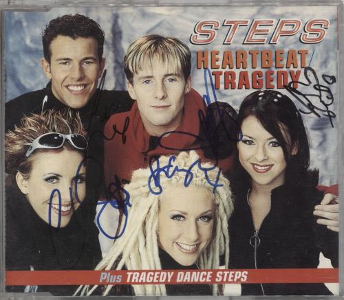 Steps Heartbeat/Tragedy - Fully Autographed CD single (CD5 / 5") UK EPSC5HE737298