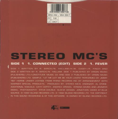 Stereo MCs Connected - Injection moulded 7" vinyl single (7 inch record / 45) UK SMC07CO641790