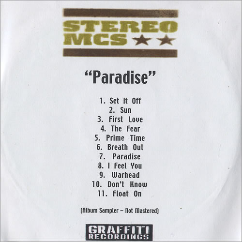 Stereo MCs Paradise - Unmastered CD-R acetate UK SMCCRPA473078