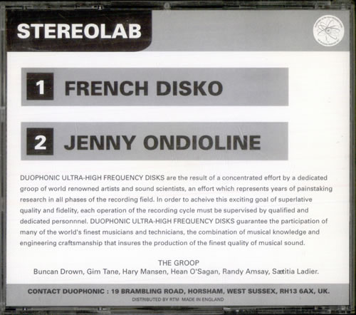 Stereolab French Disko CD single (CD5 / 5") UK STBC5FR526231