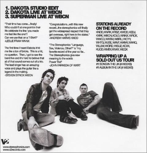 Stereophonics Dakota CD-R acetate US OPHCRDA361083