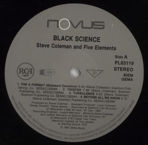 Steve Coleman Black Science vinyl LP album (LP record) German 529LPBL882909