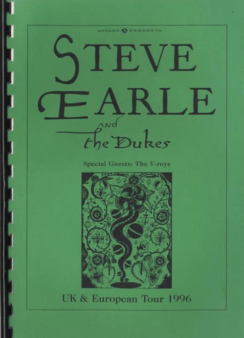 Steve Earle 1996 Tour Itinerary UK EALITTO463021