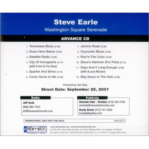Steve Earle Washington Square Serenade CD album (CDLP) US EALCDWA415940