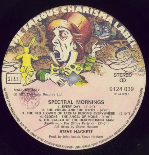 Steve Hackett Spectral Mornings vinyl LP album (LP record) Italian SVELPSP823288