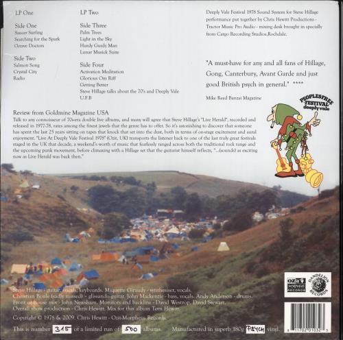Steve Hillage Deeply Vale - 180gm Psych Vinyl + Numbered Sleeve - EX 2-LP vinyl record set (Double LP Album) UK LLG2LDE482286