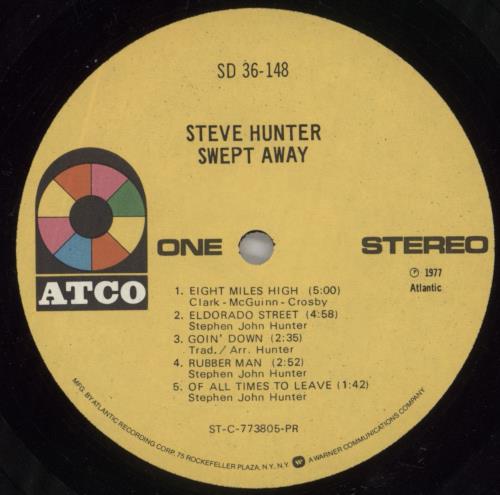 Steve Hunter Swept Away - EX vinyl LP album (LP record) US V4WLPSW859634